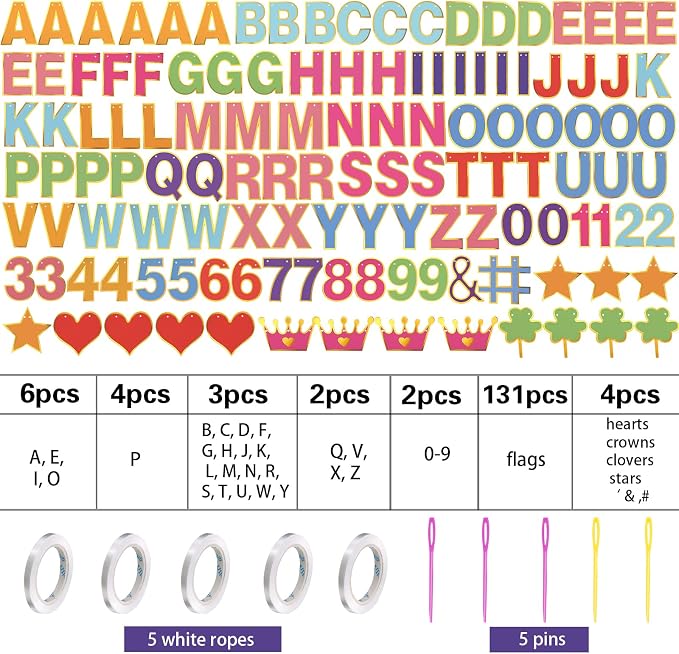 TaoBary 143 Pcs DIY Letter Banner Customizable Happy Birthday Supplies Make - Image 2