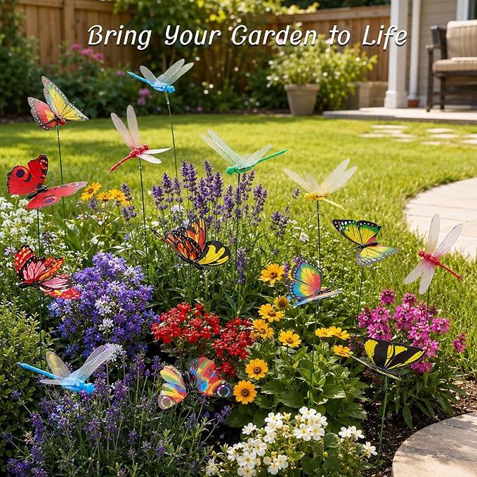 30PCS 3D Dragonfly Garden Stakes Butterfly Garden Stakes - Image 4