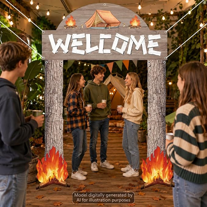 Wiooffen 7 PCS Camping Themed Party Decorations - Image 5