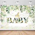 Greenery Boy Baby Shower Decorations Banner Floral Green Sage Oh Baby Backdrop by AVEZANO