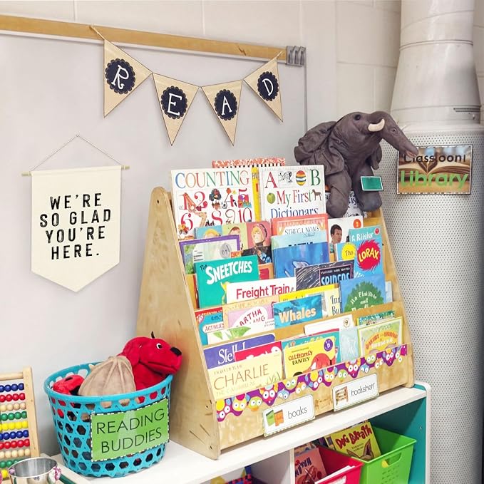 Welcome Sign We're So Glad You're Here Linen Canvas Banner, Teacher Must Haves - Image 4