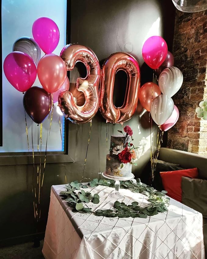 Rose Gold 35 Number Balloons, 40 Inch Giant Number 35 Balloons Foil Mylar - Image 7