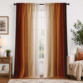 Burnt Orange Curtains 84 Inch Length by XFLINGBAO