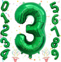 3rd Birthday Number Balloons for Kids, 40 Inch Emerald Green Foil Number by Isndare