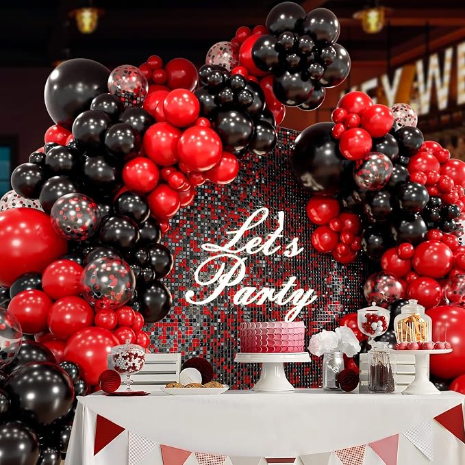 Red and Black Balloon Arch Garland Kit - Image 5
