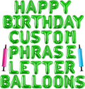 Happy Birthday Balloon Banner Custom Phrase Balloons letter 16 inch by LIOZEOKUN