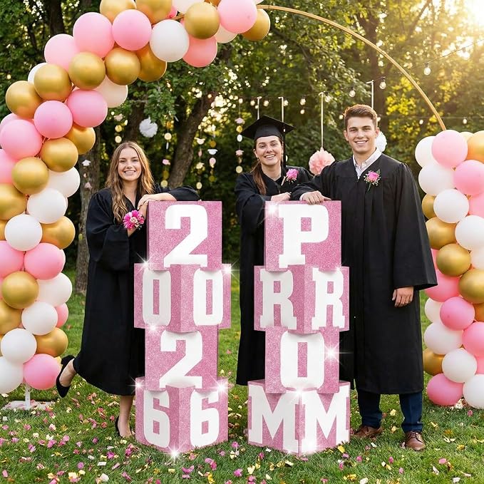 Queekay 8 Pcs Prom Column Standup Photo Booth Decorations 2026 Prom Backdrop - Image 7