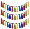 Syhood 3 Pcs Boho Tassel Garland Boho Rainbow Pom Pom Wall Decor Each 50'' by Syhood