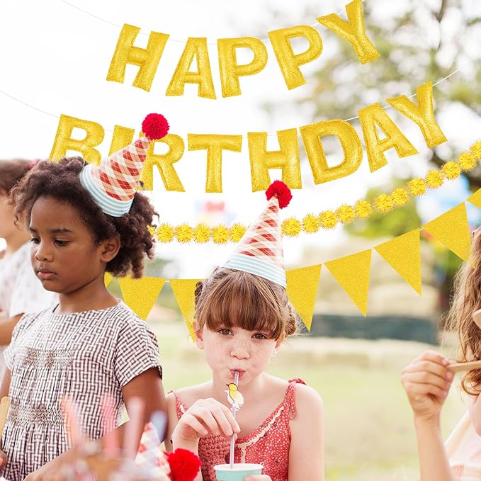 CANREVEL 3 PCS Pre-Strung 3D Happy Birthday Banner Decorations, Happy Birthday - Image 2