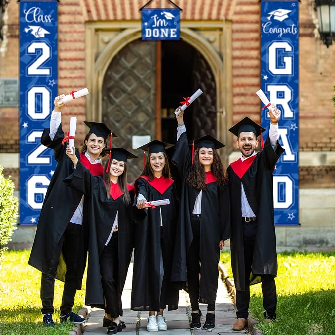 Moukeren 3 Pieces 2026 Graduation Party Decorations Graduation Porch Sign Class - Image 5