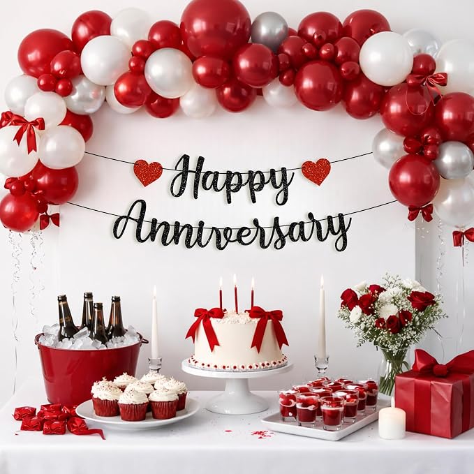 Pre-Strung Happy Anniversary Banner - Image 2