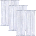 Laser Silver Sequin Curtains Backdrop 6 Pcs 2FTx8FT Shiny Shimmer Fabric | by B-COOL