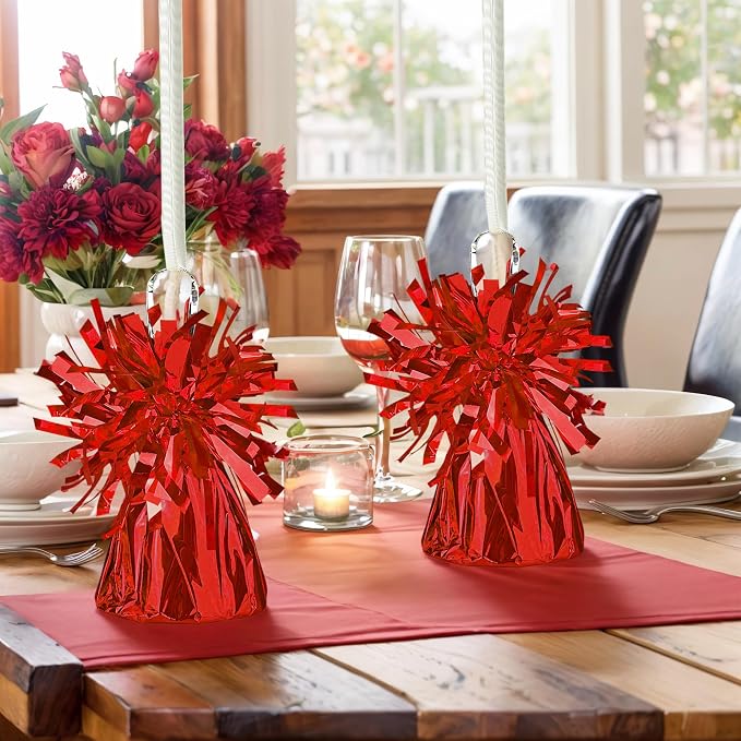 9 PCS Metallic Wrapped Balloons Weights Red Helium Balloon Weight Balloon - Image 4