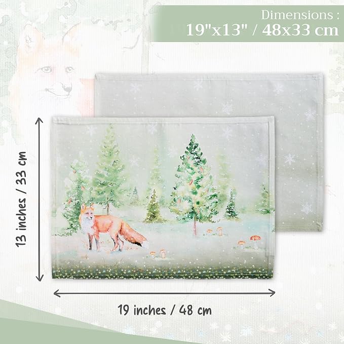 Maison d' Hermine Placemats Set of 4 Reusable 100% Cotton | Cloth Place Mats - Image 4