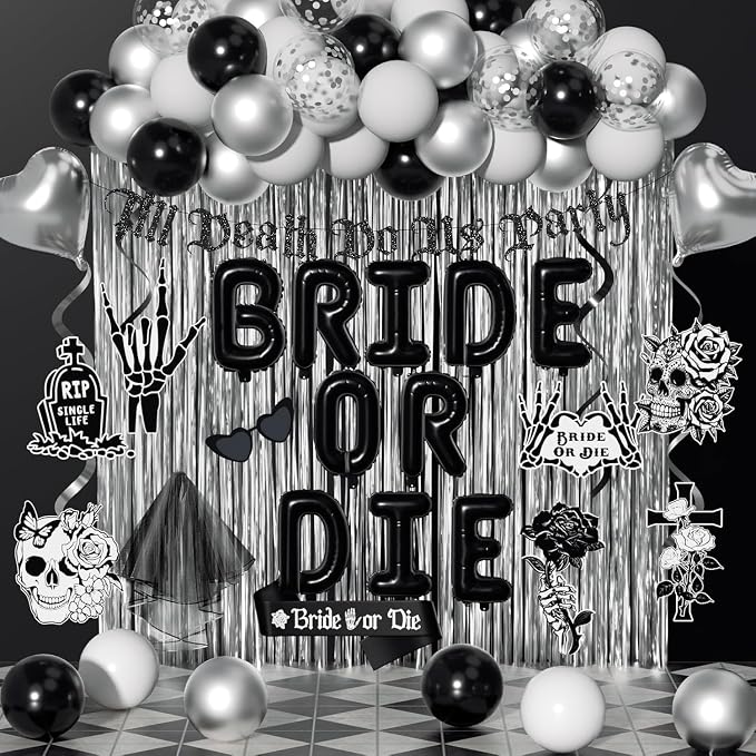 Bride or Die Bachelorette Party Decorations 100pcs by PTGOLUO