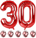 Red 30 Birthday Balloon Numbers, 40 Inch Big Foil Mylar Number 3 and 0 Balloons by Lingqiang