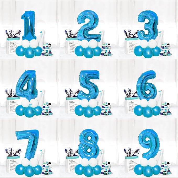 Blue 40 Inch Number 5 Balloon, Mylar Foil Balloon - Image 7