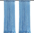 Light Blue Sequin Backdrop Curtains, 2 Panels 2FTx8FT Glitter Curtain Backdrop by SoarDream
