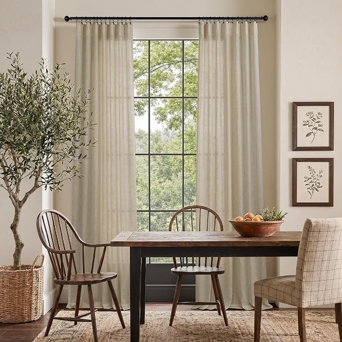 Burlywood Birch Taupe Beige Linen Curtains 96 Inches Long - Image 2