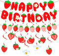 MEETINGU Strawberry Happy Birthday Banner, Party Decoration Set by MEETINGU