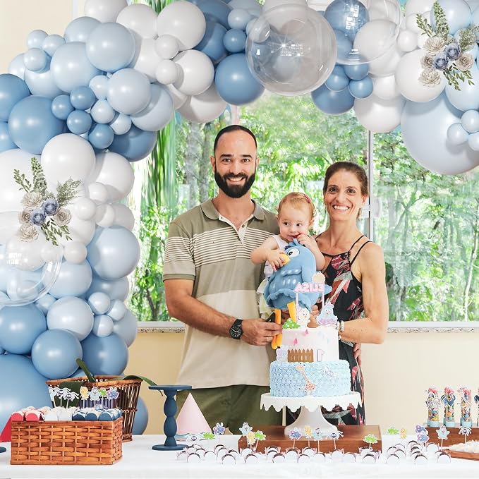 Dusty Blue Balloon Arch Kit Light Blue White Balloon Garland Kit | 126 Pcs - Image 7