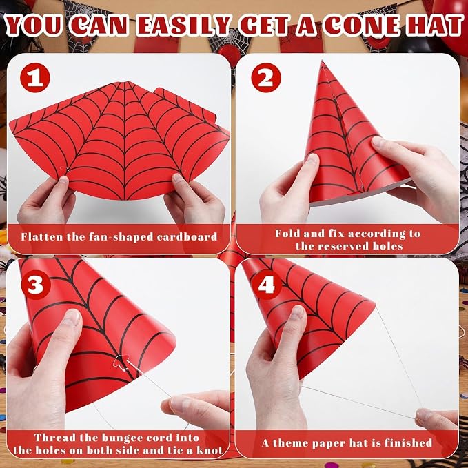 Watersay 24 Pcs Themed Party Hats Theme Cone Paper Hats - Image 6