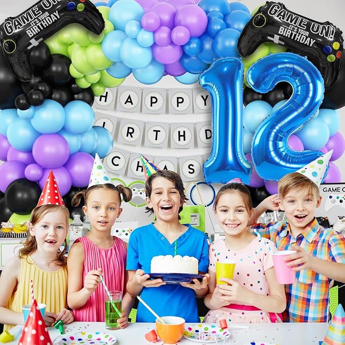 12th Birthday Video Game Balloons Arch, 12th Game Party Balloons Garland Kit - Image 7