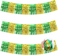 BEISHIDA Green Gold Fringe Garland Banner 30ft Wall Tinsel Foil Streamers | by Beishida