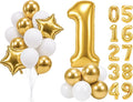 PartyWoo Number Balloons 40 Inch Gold Number 1 Kit 25pcs by PartyWoo