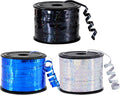 BEISHIDA 3 Pack 100 Yards Blue Black Silver Curling Crimped Glitter Ribbon by Beishida