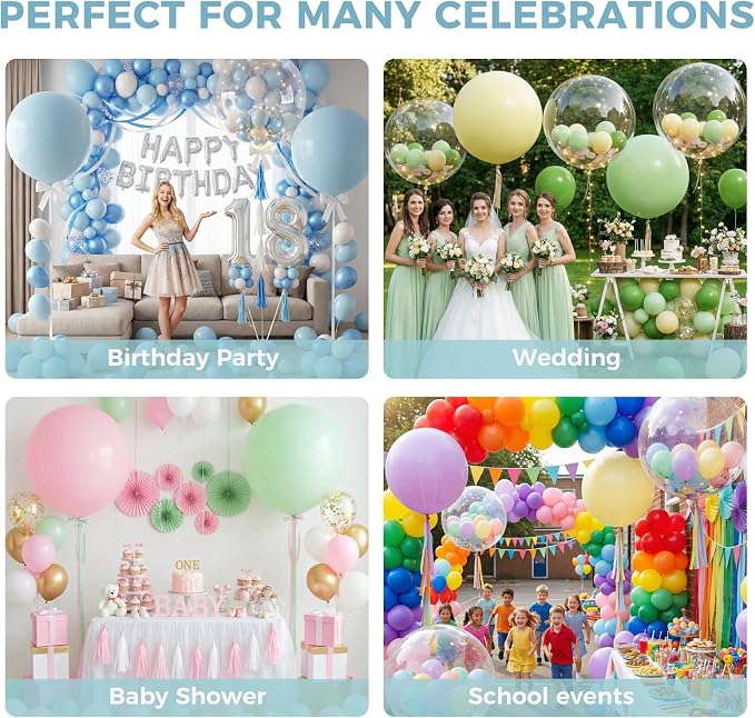 LOVESTOWN 12 PCS Pastel Large Macaron Balloons, 36 Inch Multicolor Macaron | - Image 5