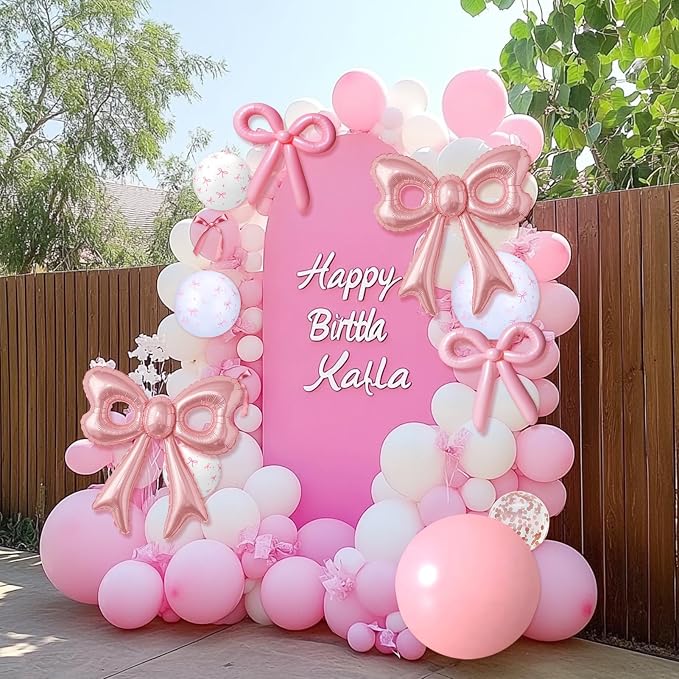 4 Pcs Pink Bow Balloons, 31”Huge Bow Aluminum Foil Balloons - Image 8