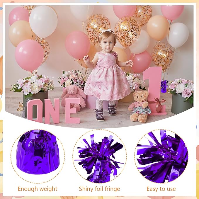 4 Pcs Purple Metallic Balloon Weights Holder Anchors Balloon Holder Weights - Image 3
