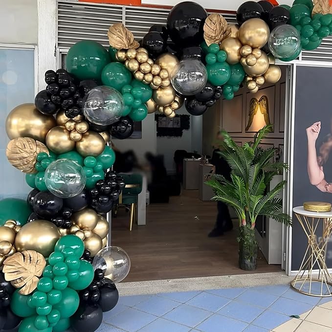 Voircoloria 110pcs Dark Green Latex Party Balloons, 12inch | - Image 6