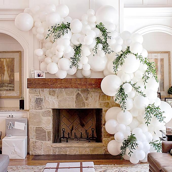 110Pcs White Balloons Different Sizes by Iyovgoo