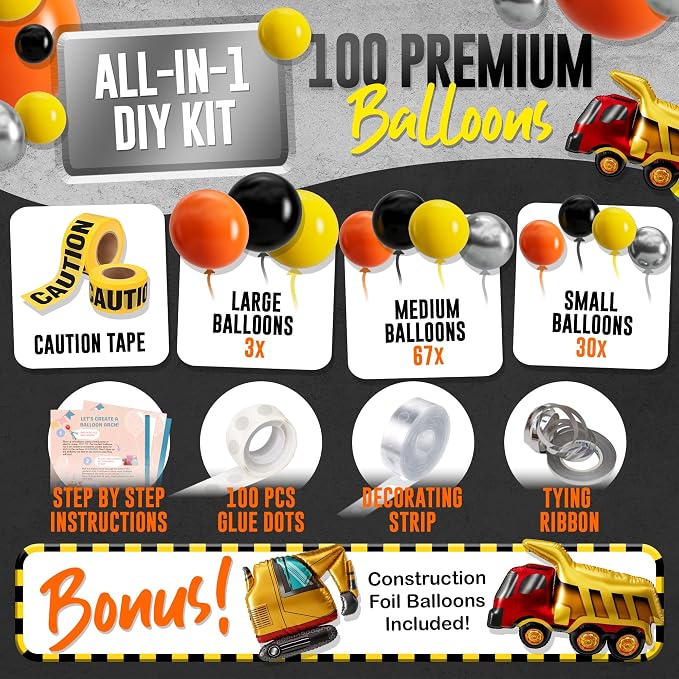ALL-IN-1 Construction Balloon Arch Kit - Image 2
