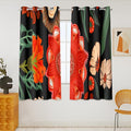 Tyrot 100% Blackout Black Boho Floral Curtains 45 Inch Long 2 Panels Mid by TyrotHomeDecor