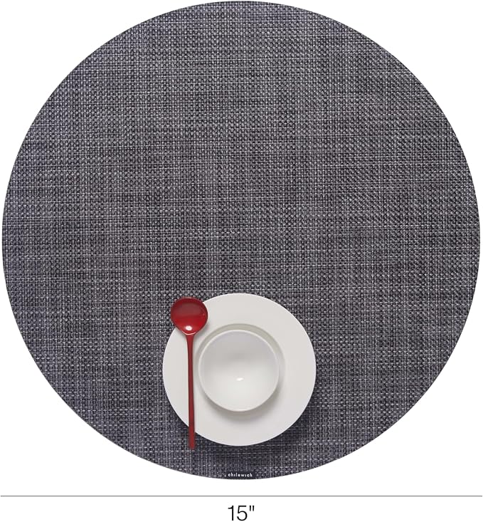 Chilewich Mini Basketweave Placemats, Round Woven Placemats Set of 4 | Reusable - Image 2