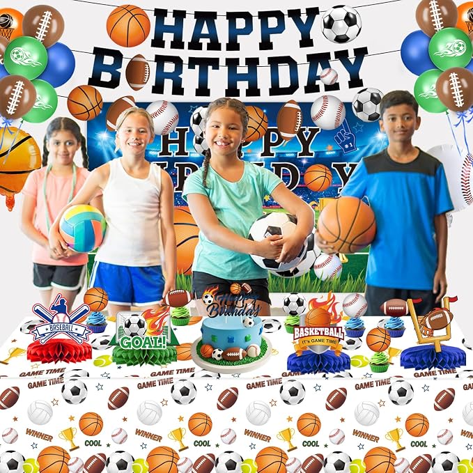 Sports Birthday Party Decorations Includes Banner, Foil & Latex Balloons - Image 4