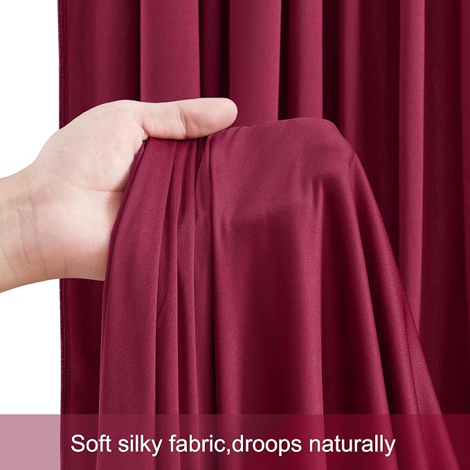 10 Panels Burgundy Backdrop Curtains - Image 6