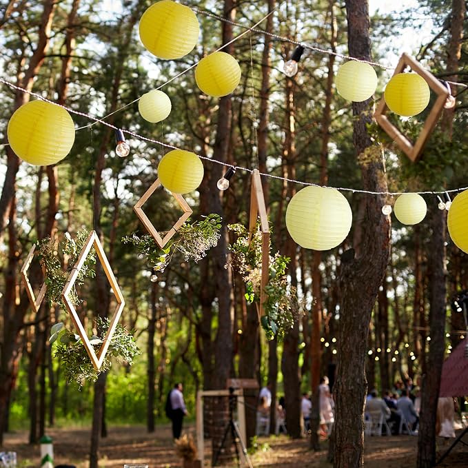 20Pcs Yellow Paper Lanterns Decorative, Hanging Lanterns - Image 7