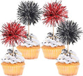 40 PCS Foil Firework Cupcake Toppers Sparkle Tinsel Cupcake Picks Fireworks by ZHUOWEISM