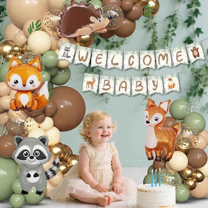 167Pcs Woodland Animals Baby Shower Decorations - Image 5