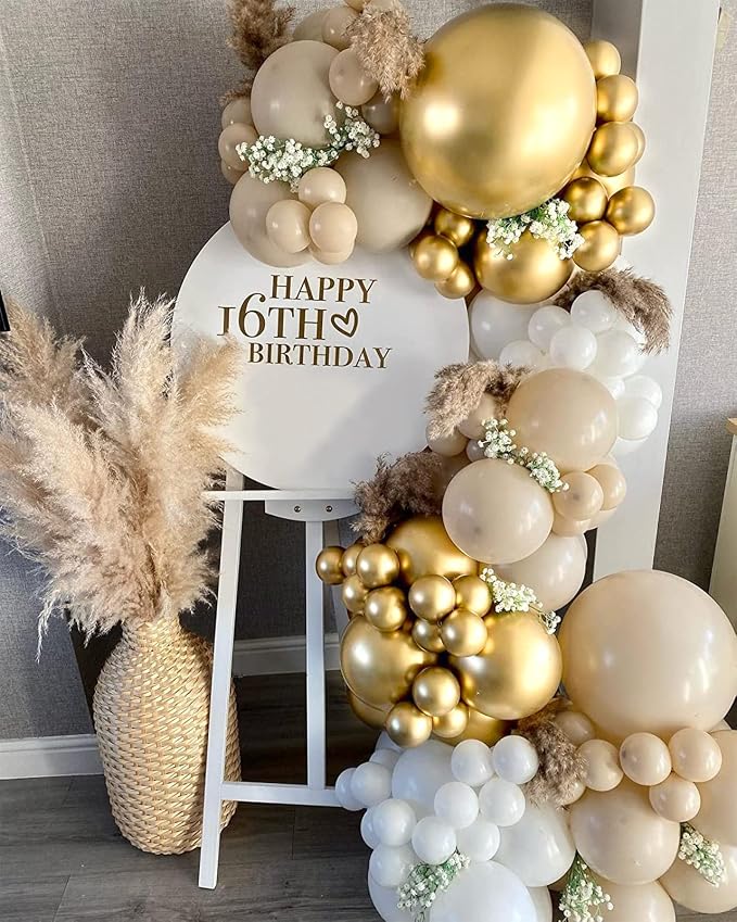 FOTIOMRG 120pcs 5 inch Metallic Gold Balloons | Birthday, Graduation, Baby - Image 7