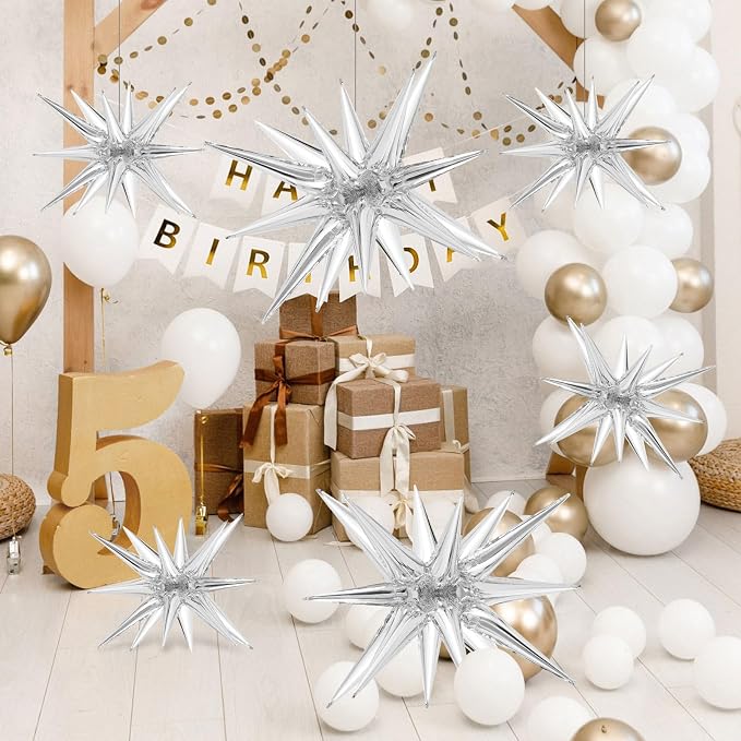 10 Pcs Star Balloons Explosion Balloons Foil Cone Balloon Magic - Image 3