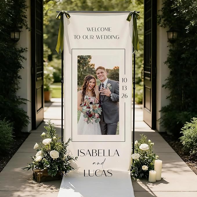 Wedding Welcome Sign Linen Fabric Personalized by VIRAGIL