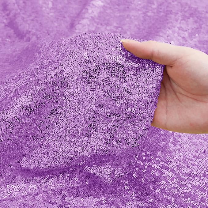 Sugargirl Lavender Purple Sequin Backdrop Curtain 2 Panels 2FTx8FT Glitter - Image 5