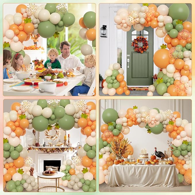 Amandir 153pcs Green Orange Balloon Garland Arch Kit Different Sizes | 18 12 10 - Image 5