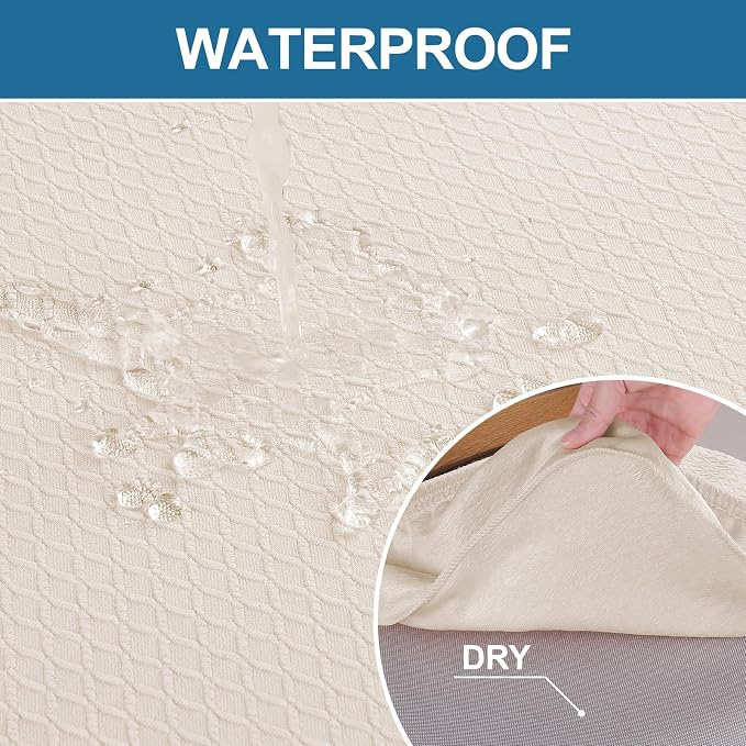 Smiry Waterproof Seat Covers for Dining Room Chairs, No Rear Covers | Stretch - Image 3
