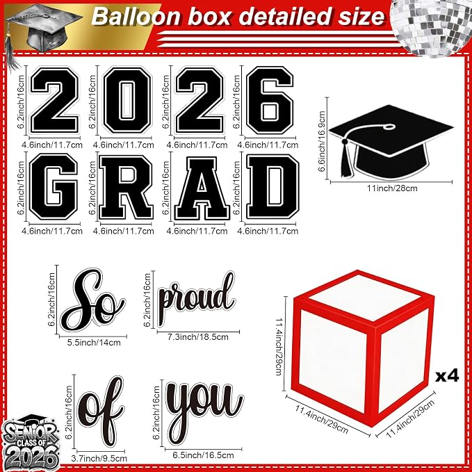 2026 Graduation Decorations Class of 2026 Red and Black Balloons Arch kit - Image 4